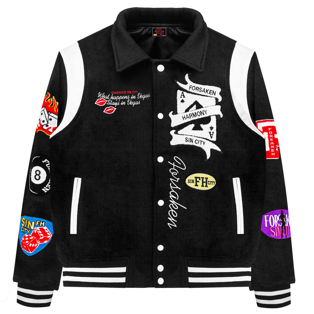 BLACK Sin City Varsity Jacket