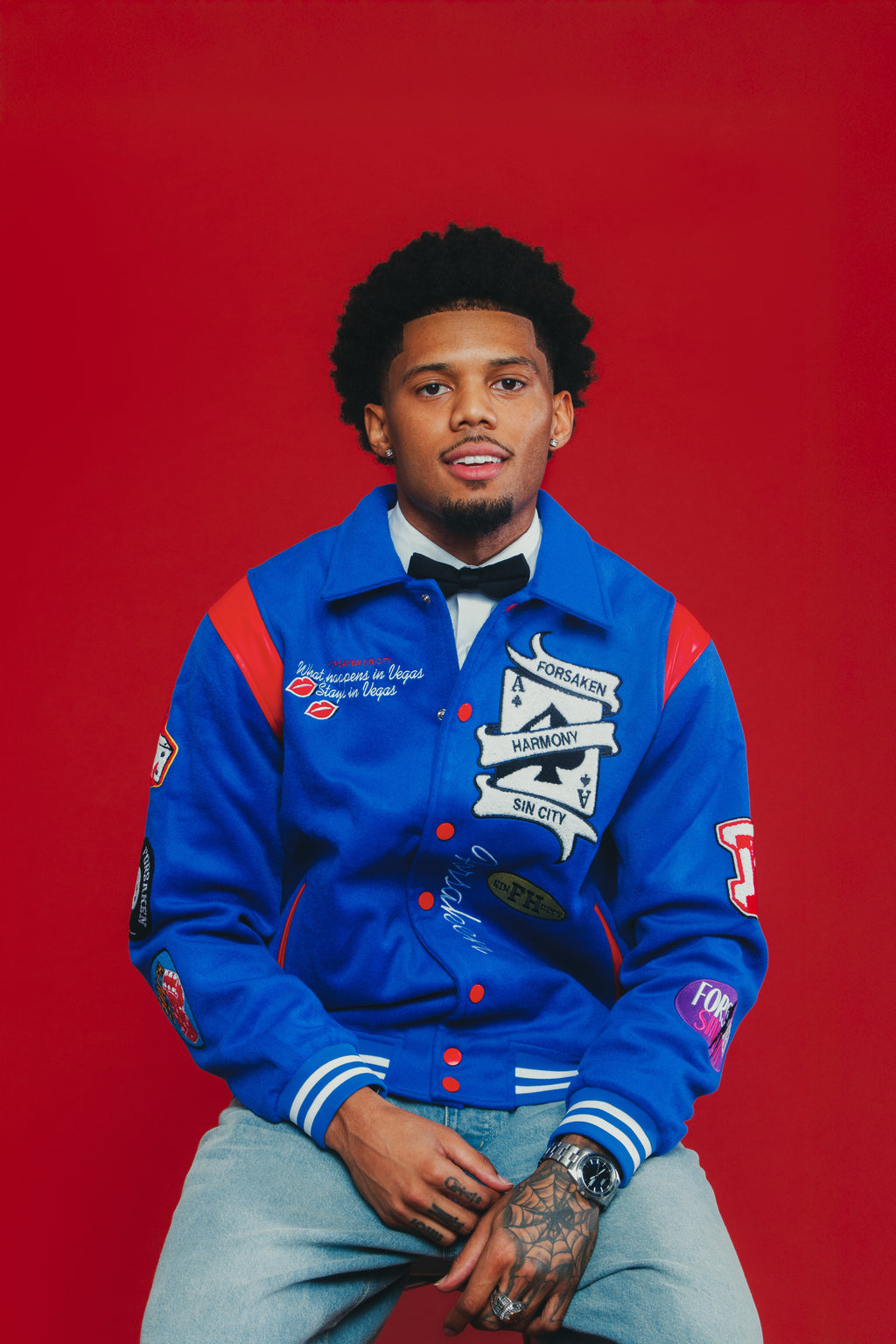 BLUE Sin City Varsity Jacket
