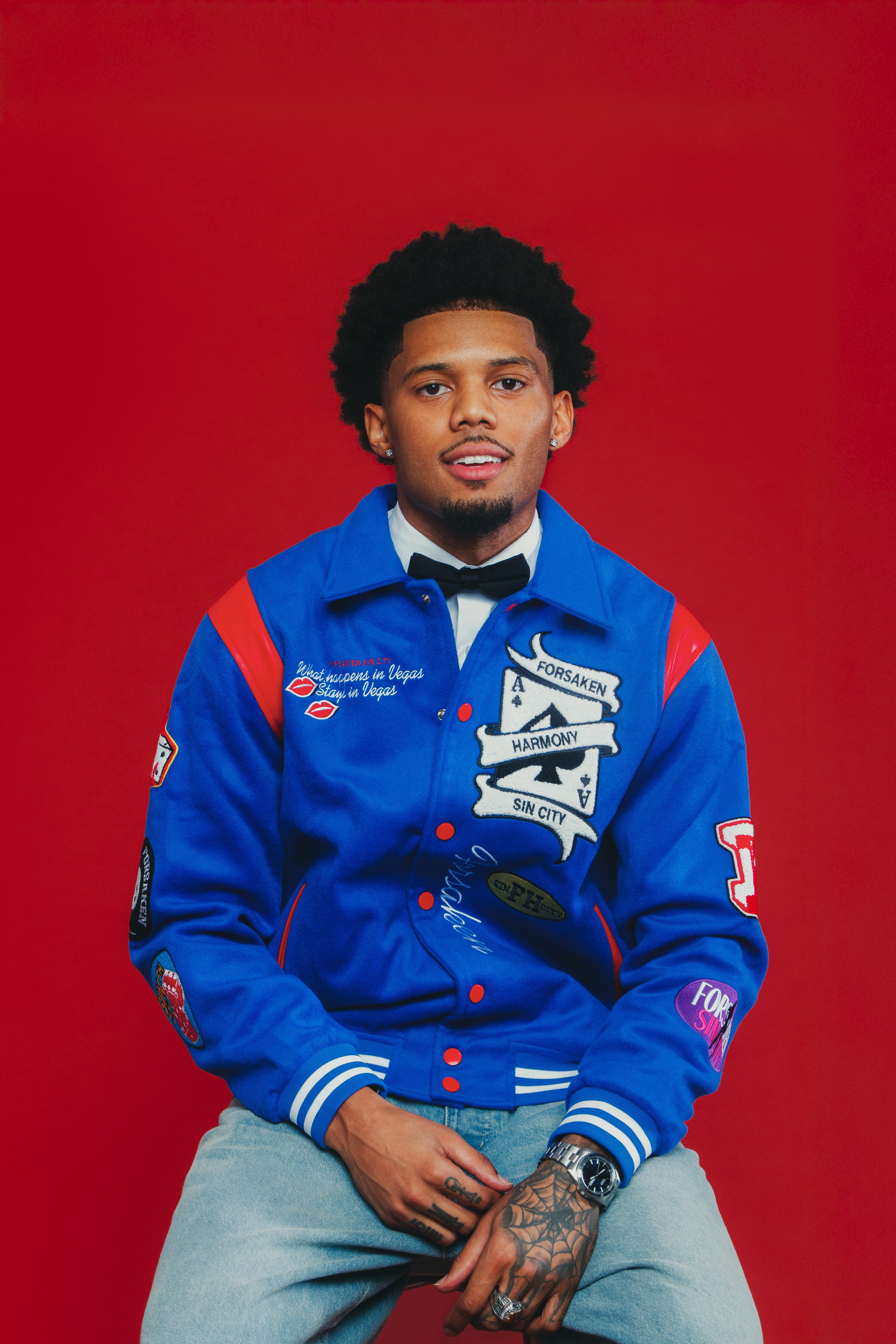 BLUE Sin City Varsity Jacket
