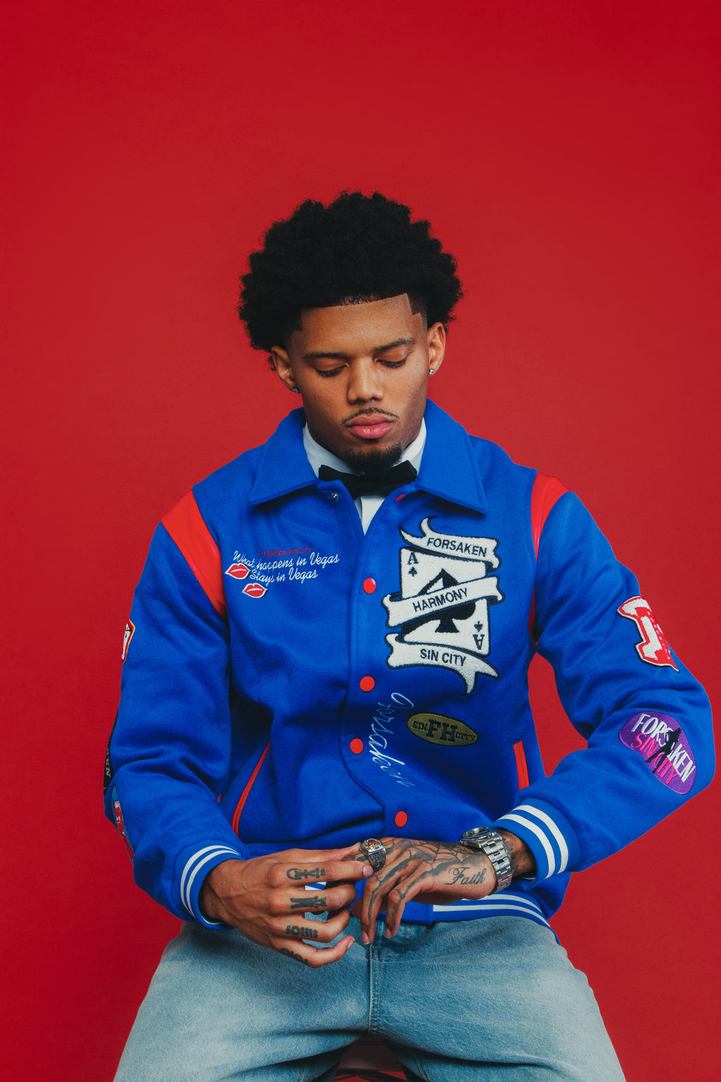 BLUE Sin City Varsity Jacket