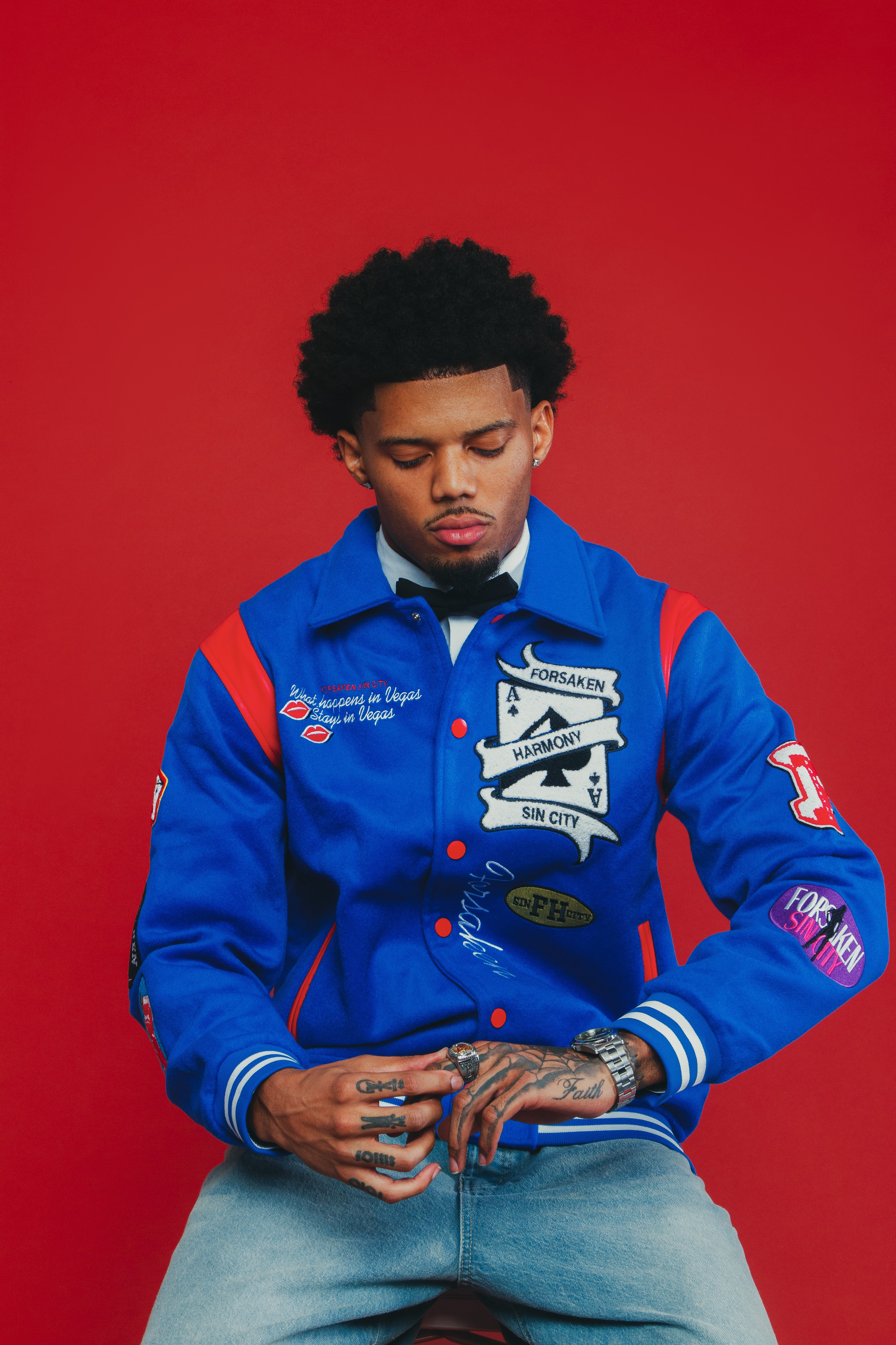 BLUE Sin City Varsity Jacket