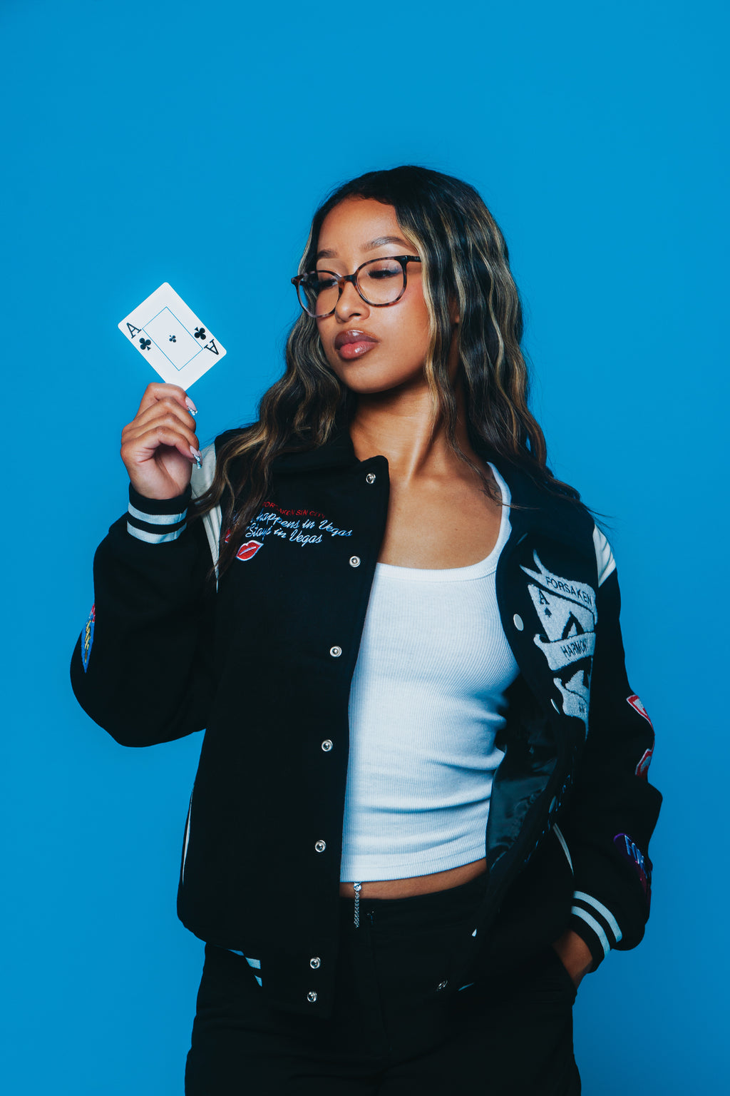 BLACK Sin City Varsity Jacket