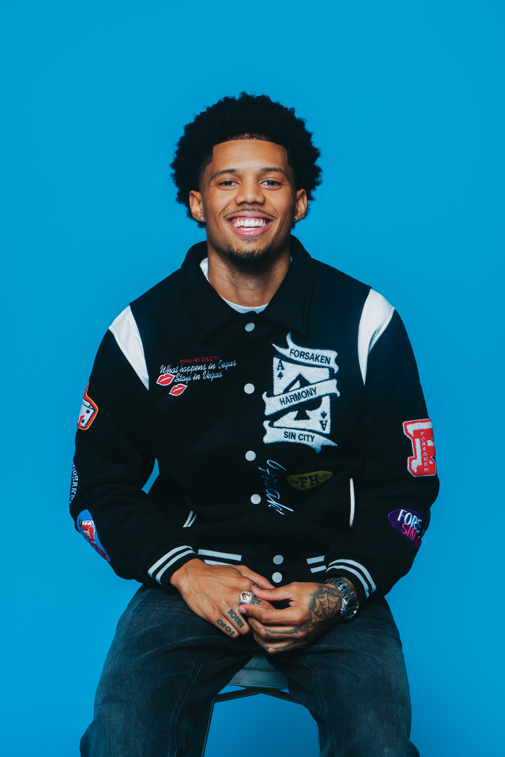 BLACK Sin City Varsity Jacket